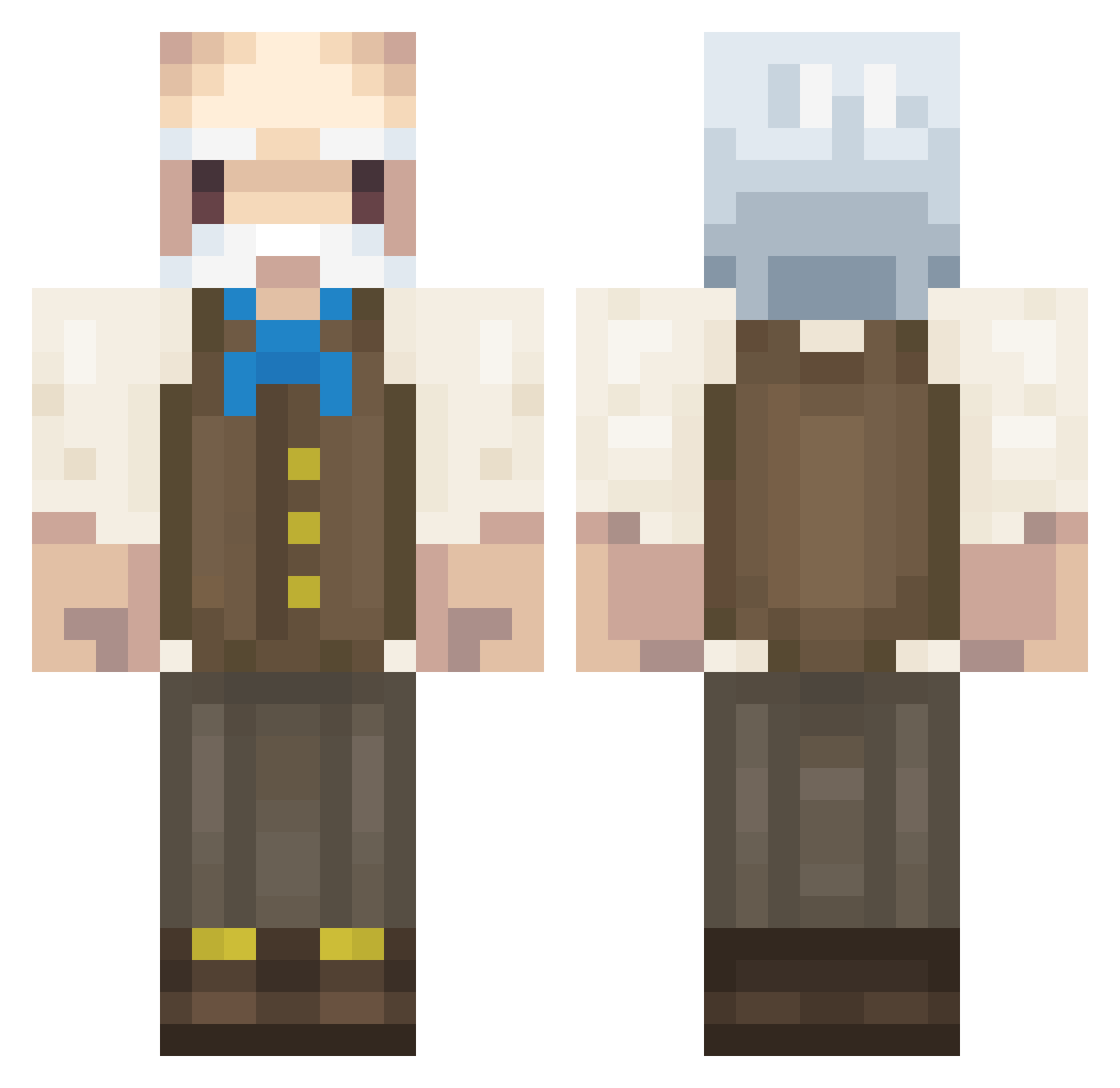 OpaLerntMoonwalk Minecraft skin, front and back view