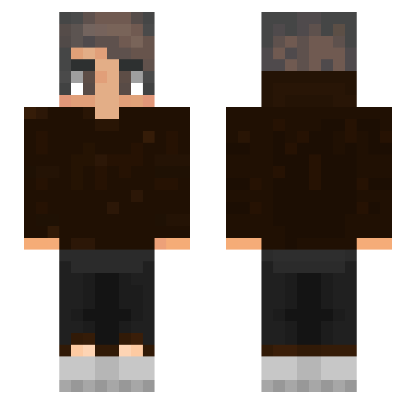 Theta397 Minecraft skin, front and back view