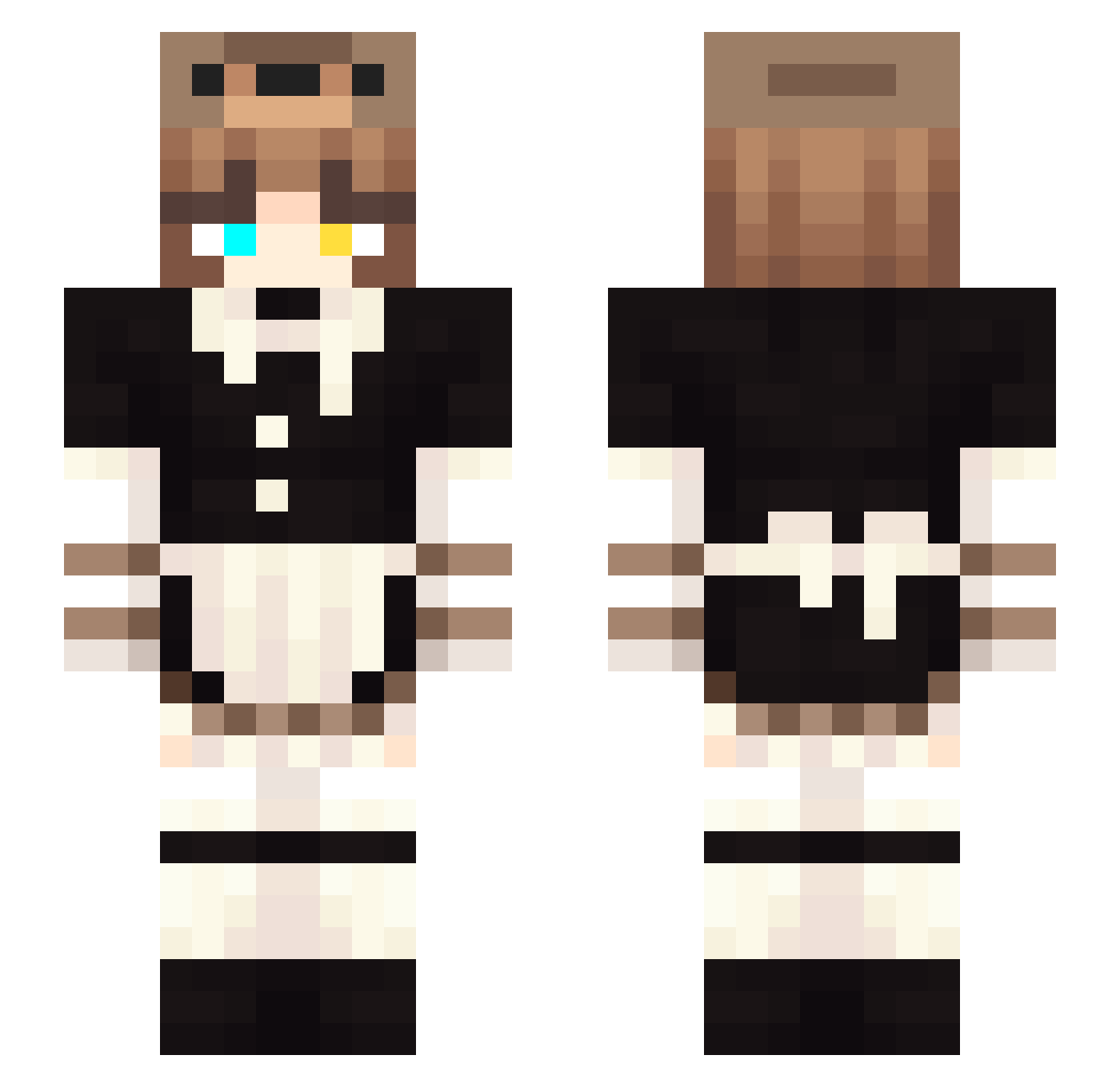 NotSakuraKana Minecraft skin, front and back view