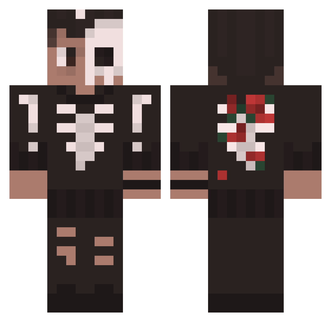 Coyotes Minecraft skin, front and back view