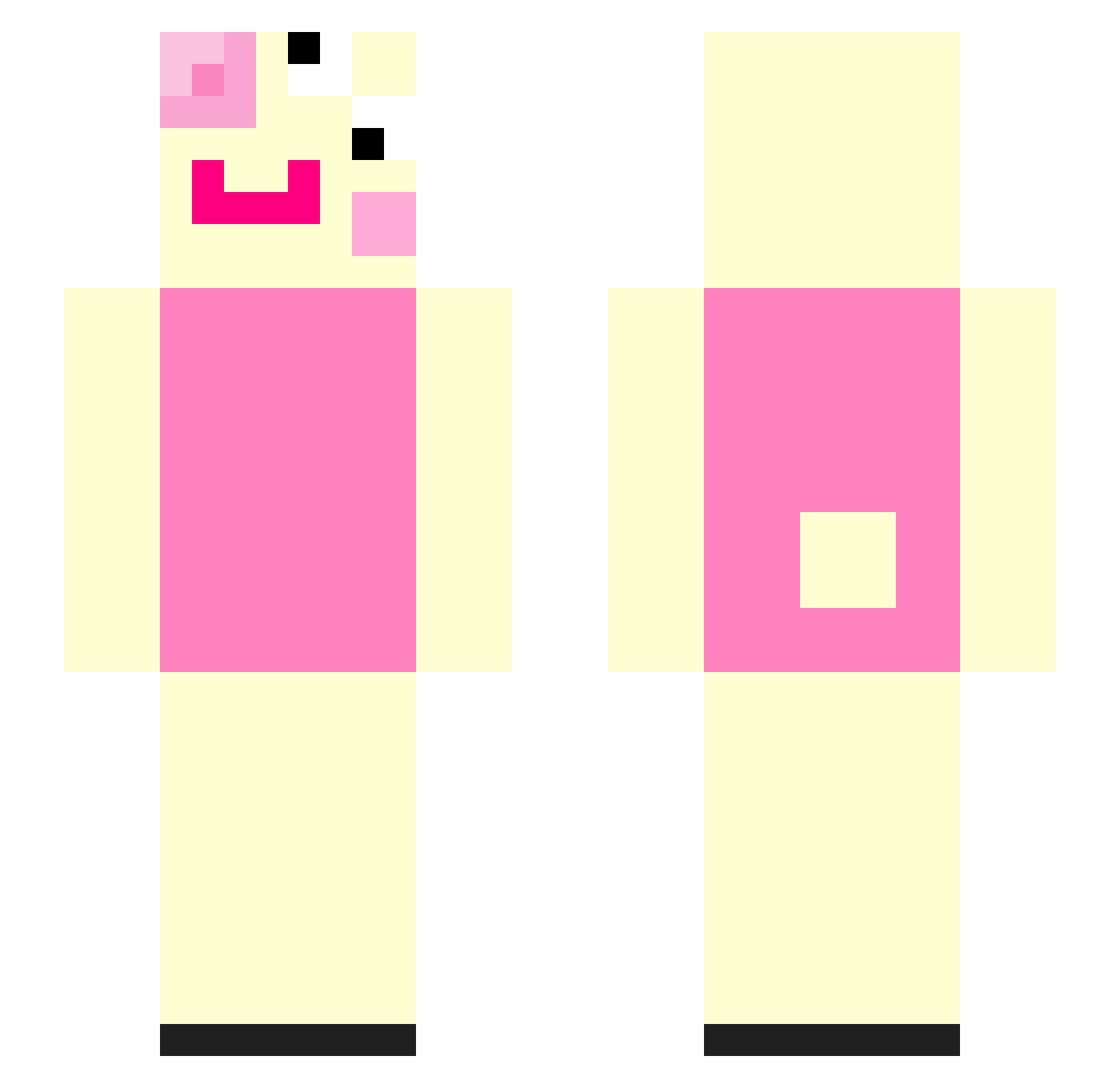 cookiieplayss2 Minecraft skin, front and back view