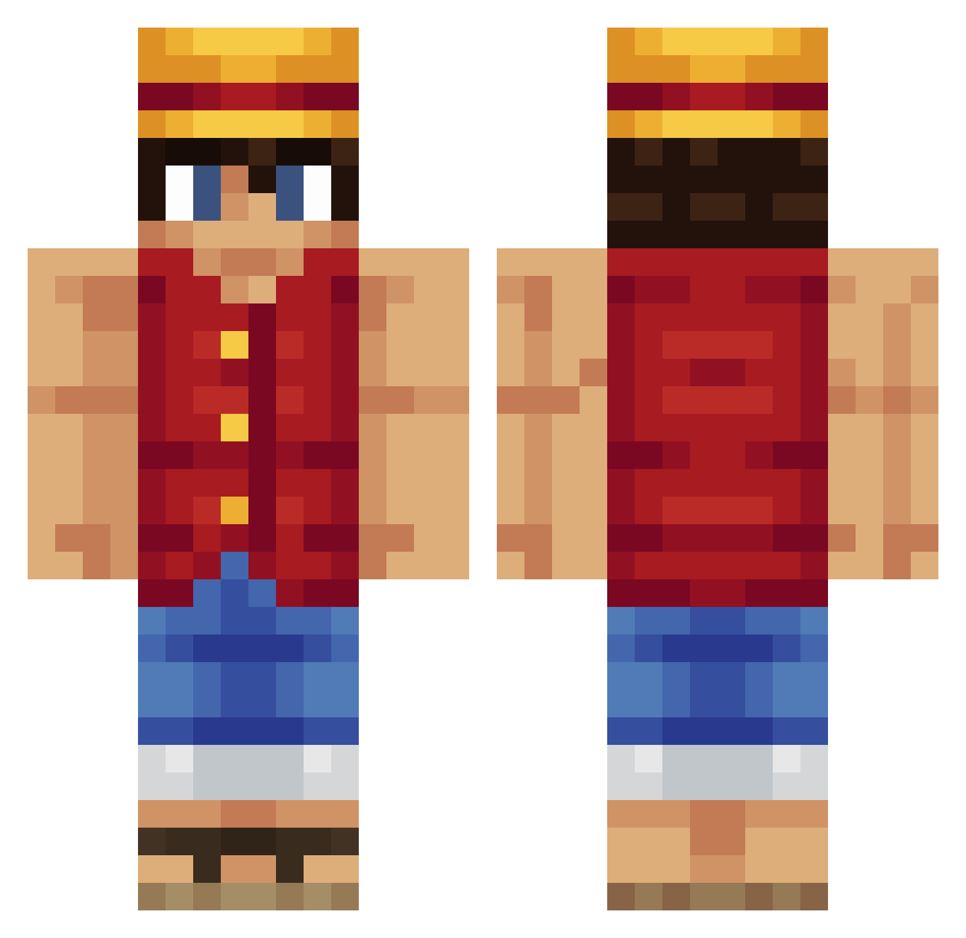 whoswiru Minecraft skin, front and back view