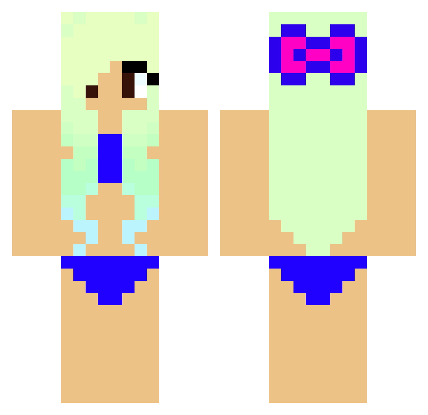 cariyo Minecraft skin, front and back view