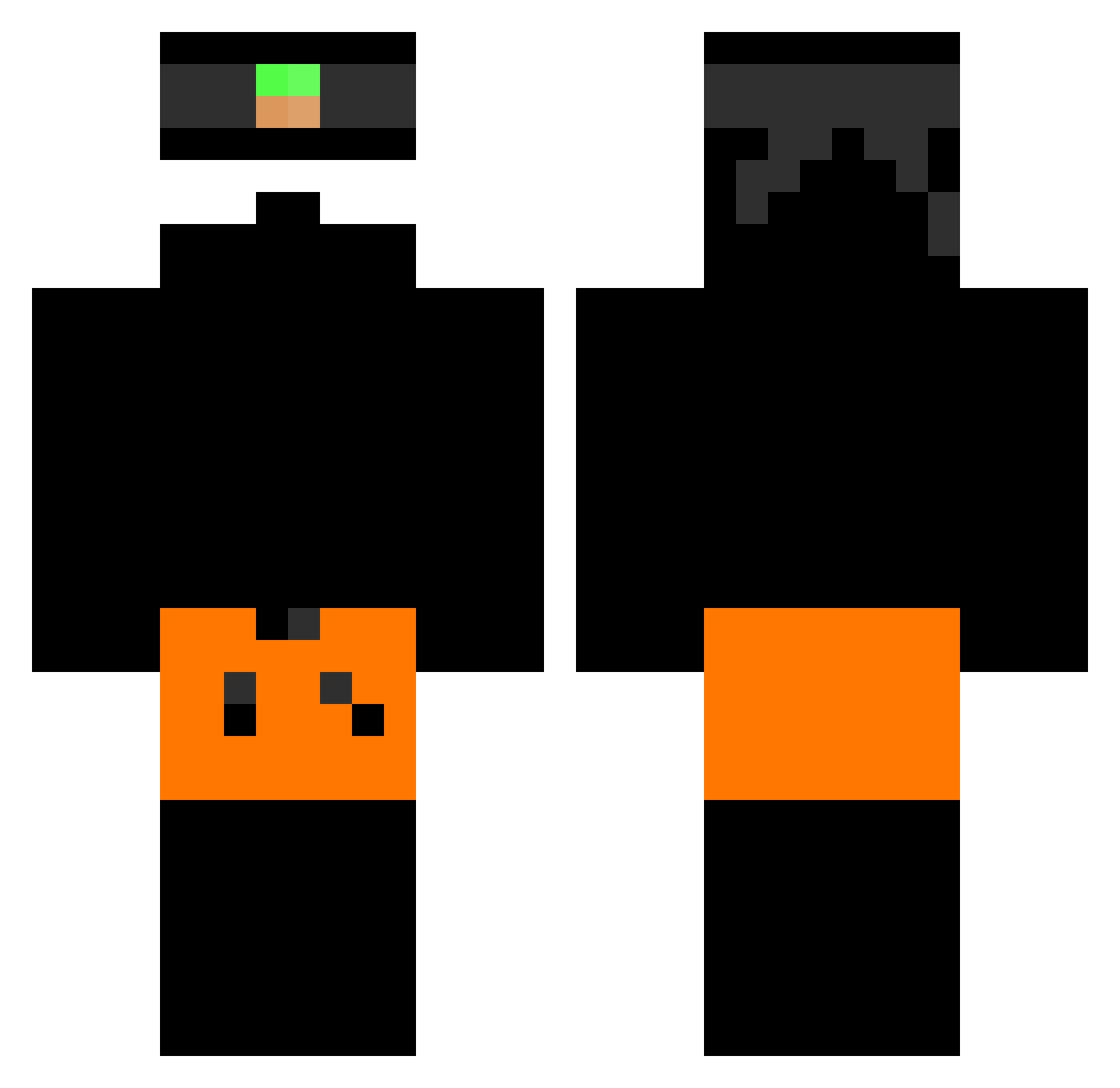 SlinkChannel380 Minecraft skin, front and back view