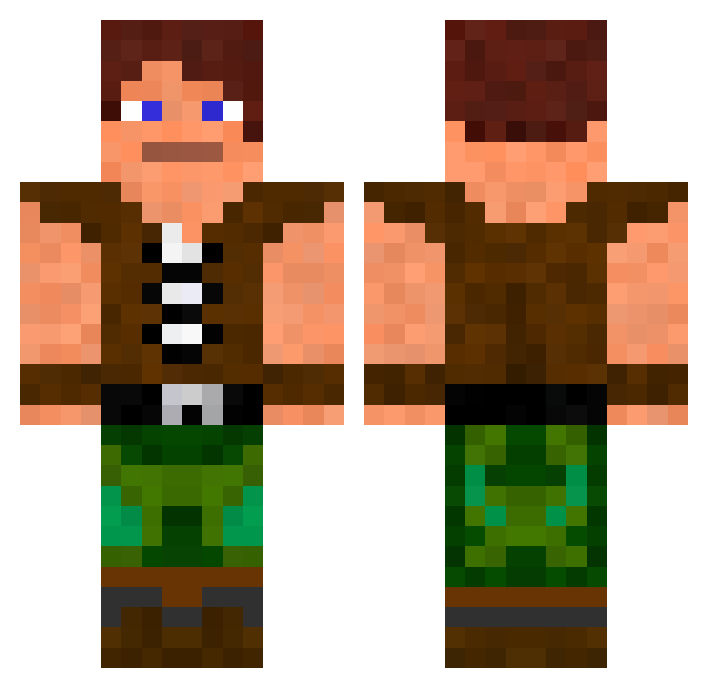 Dannie Minecraft skin, front and back view