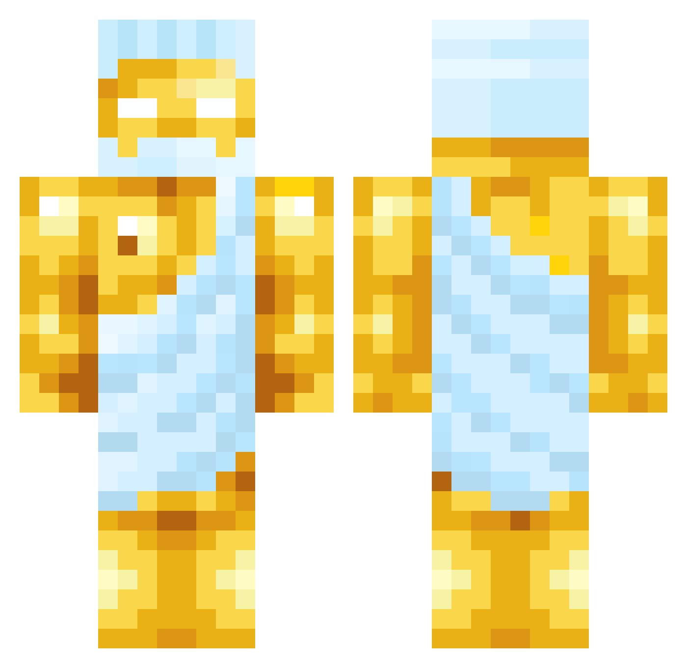 T1PL1CK0 Minecraft skin, front and back view