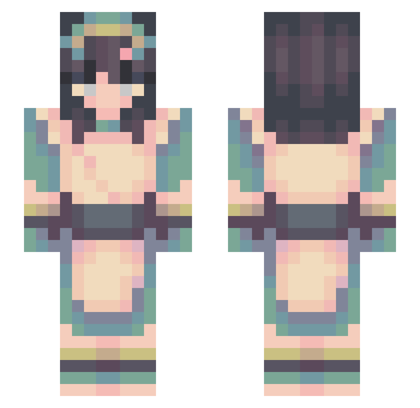 Qiwy Minecraft skin, front and back view