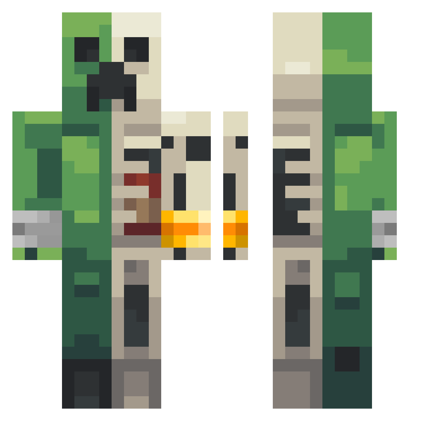 Lavsur Minecraft skin, front and back view