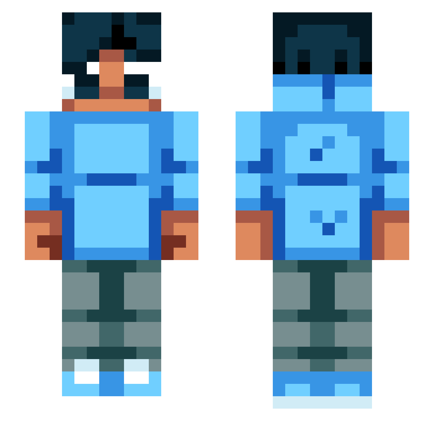 superelmer13 Minecraft skin, front and back view