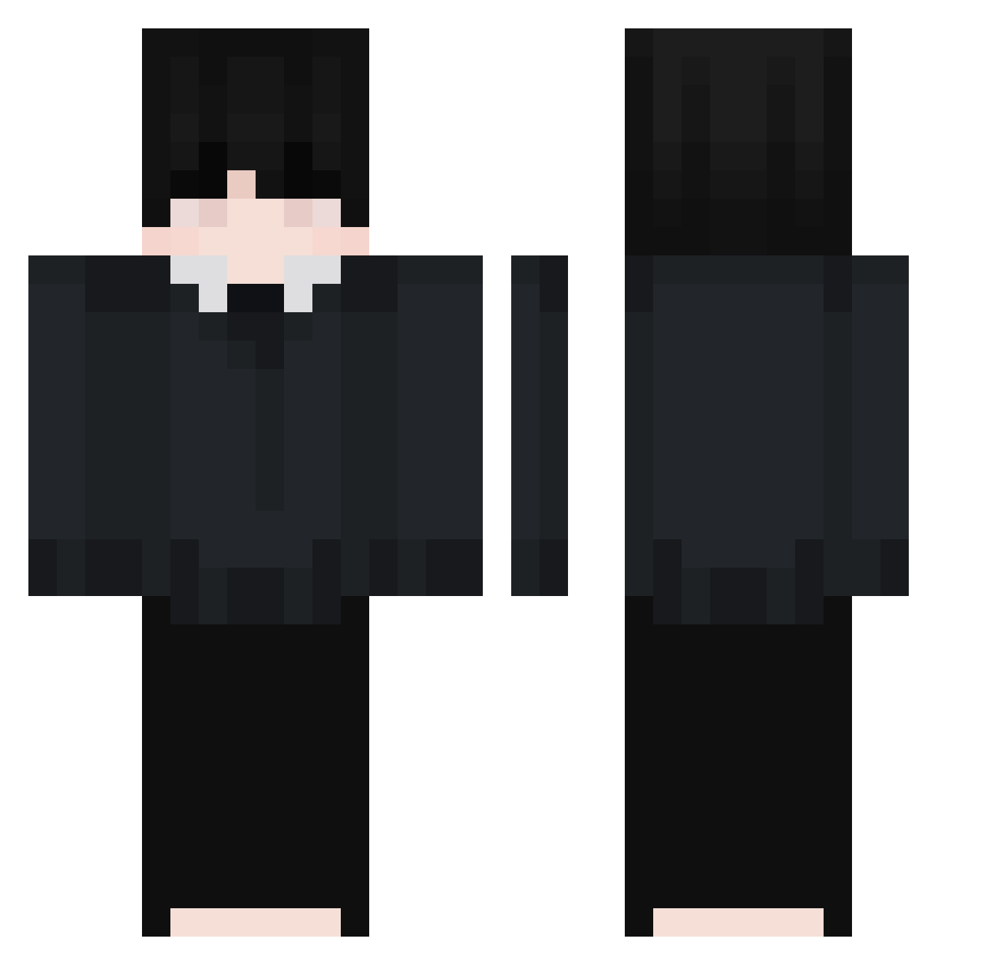 RaizeZEN Minecraft skin, front and back view
