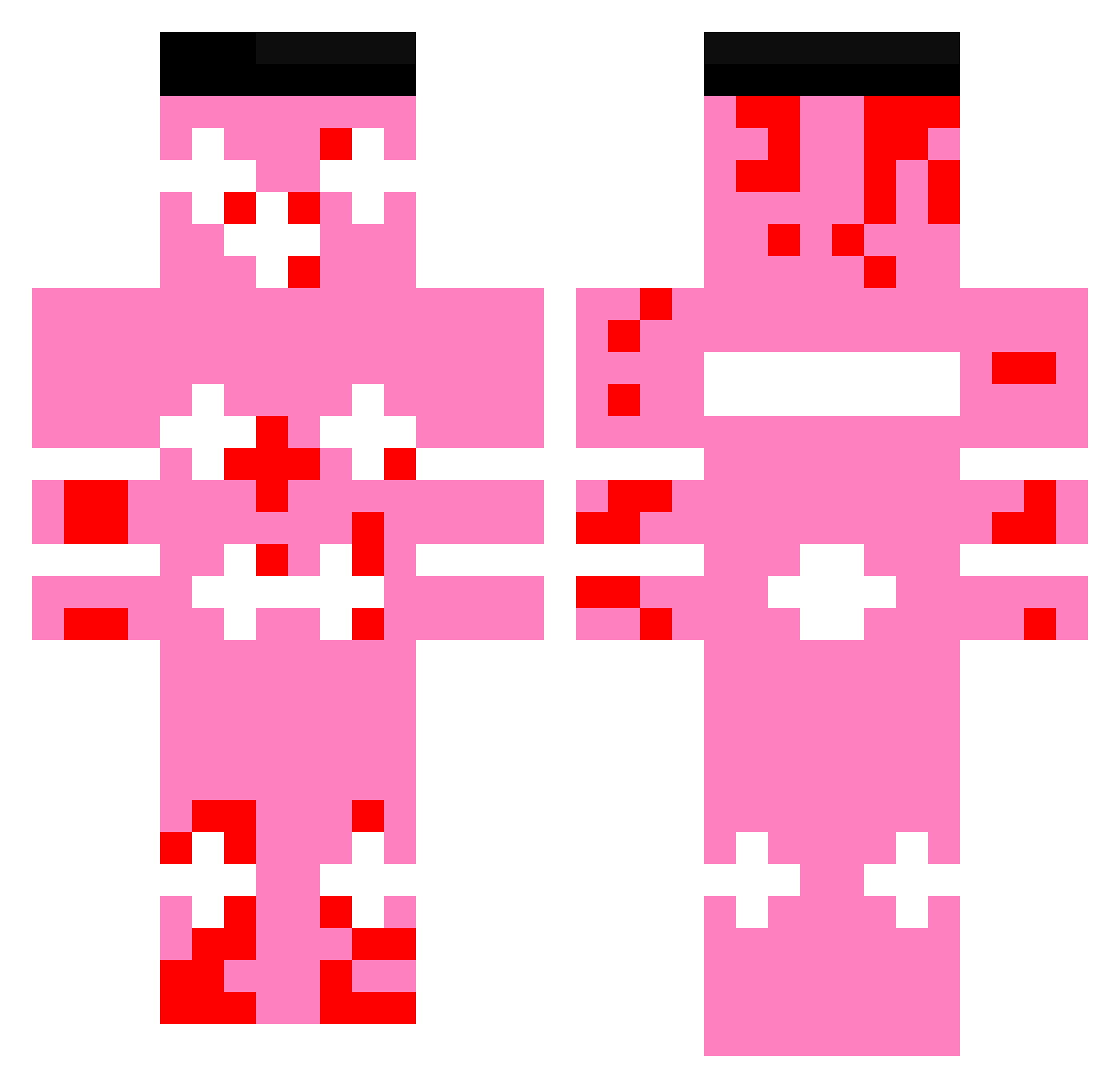 vnpinkAssassin_Q Minecraft skin, front and back view