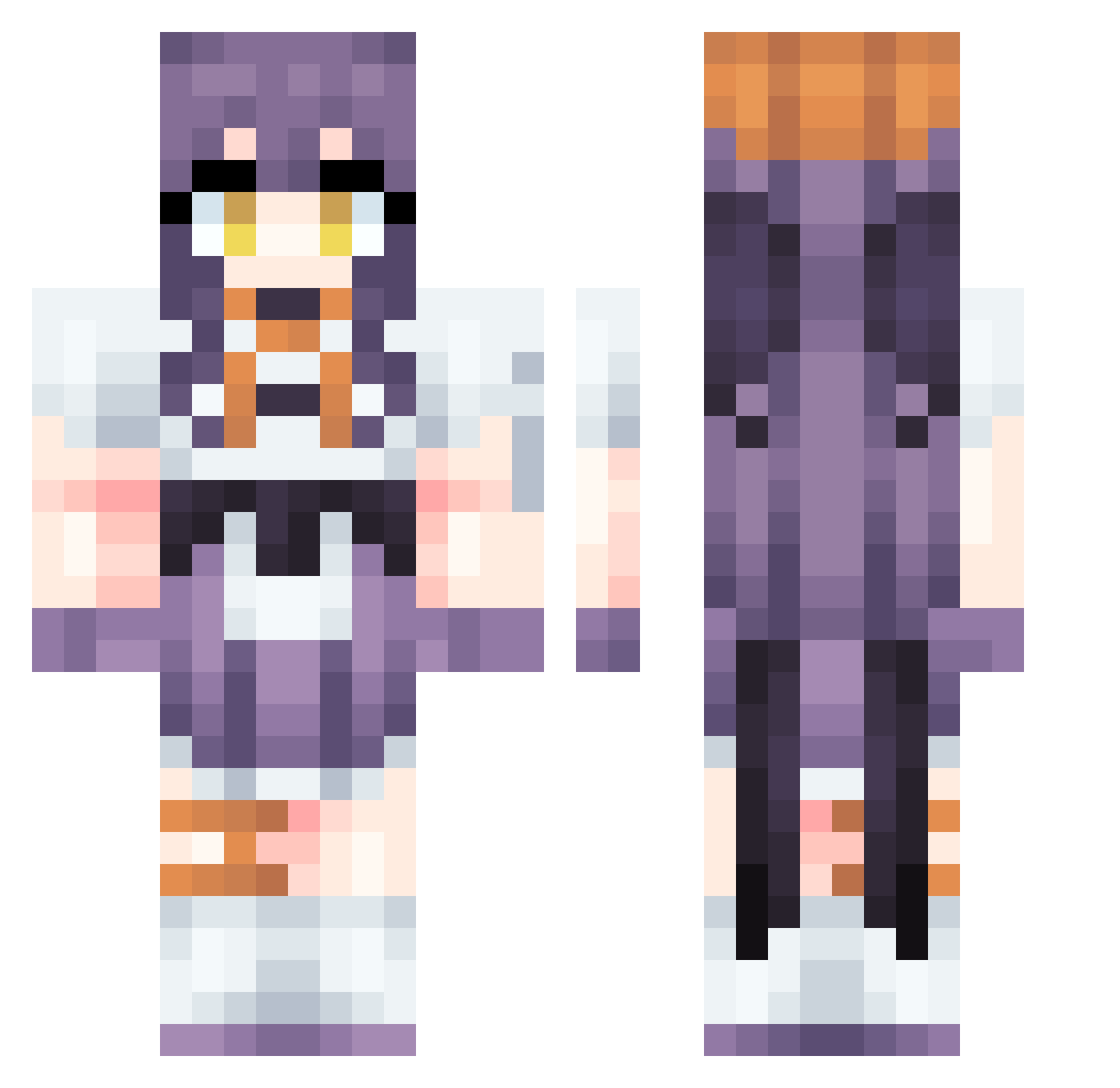 Waguri_uwu Minecraft skin, front and back view