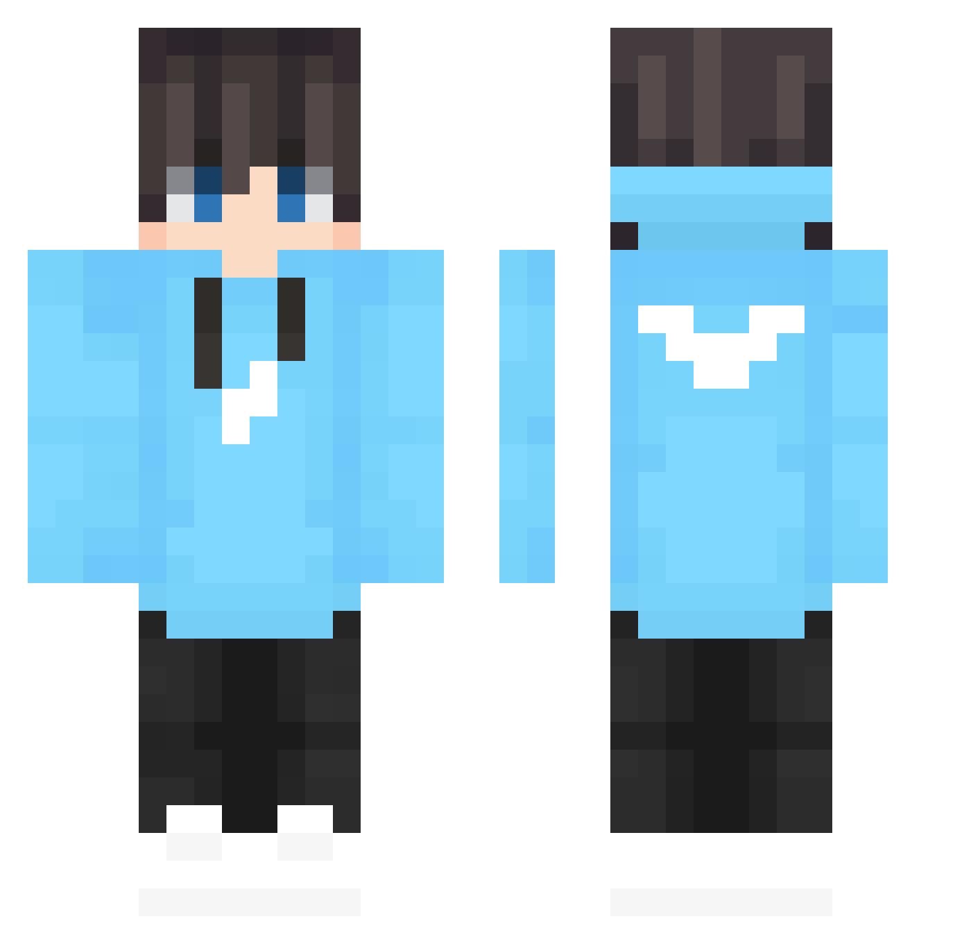 Oscar293 Minecraft skin, front and back view