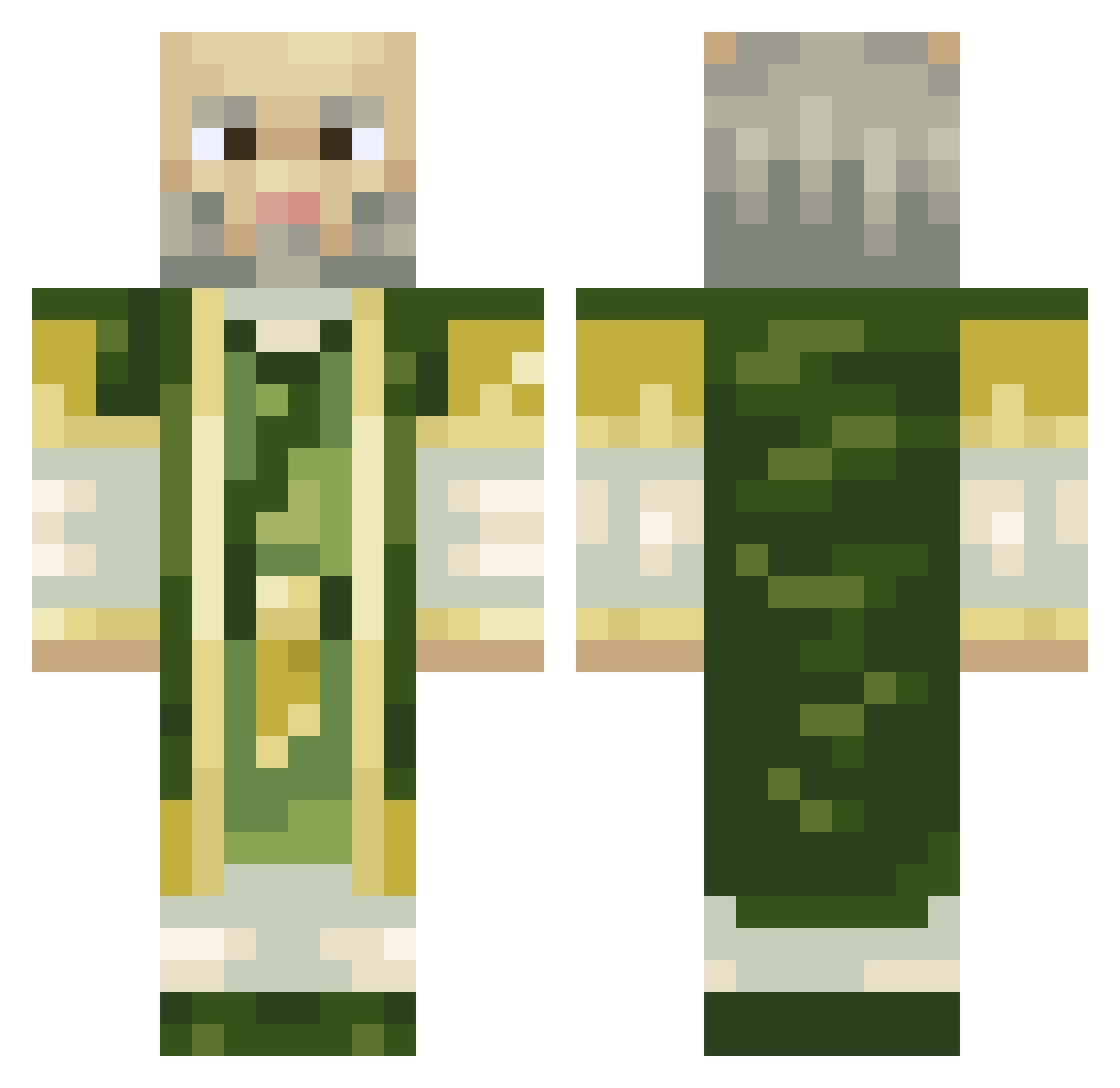 OcO Minecraft skin, front and back view