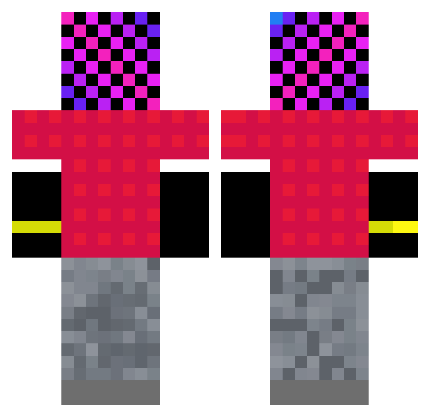 einfach_macht Minecraft skin, front and back view