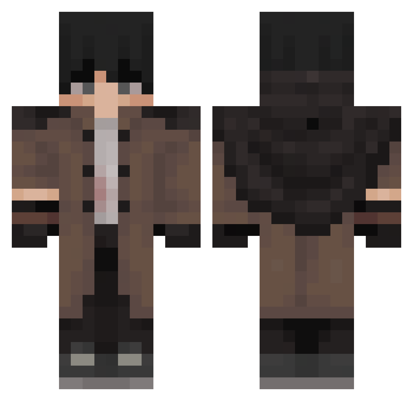 JuicyGreenPooMan Minecraft skin, front and back view