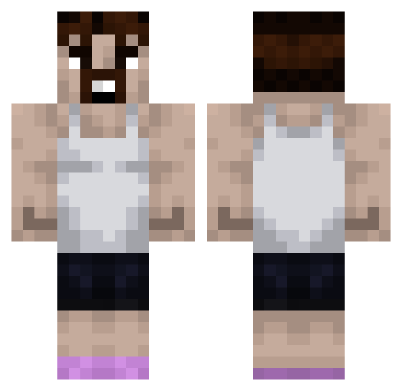 Rinams Minecraft skin, front and back view