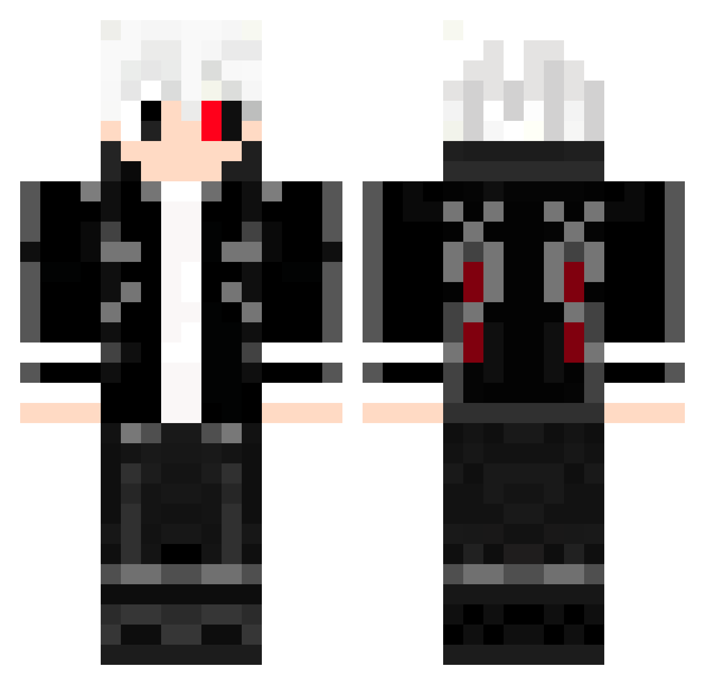 Una Minecraft skin, front and back view