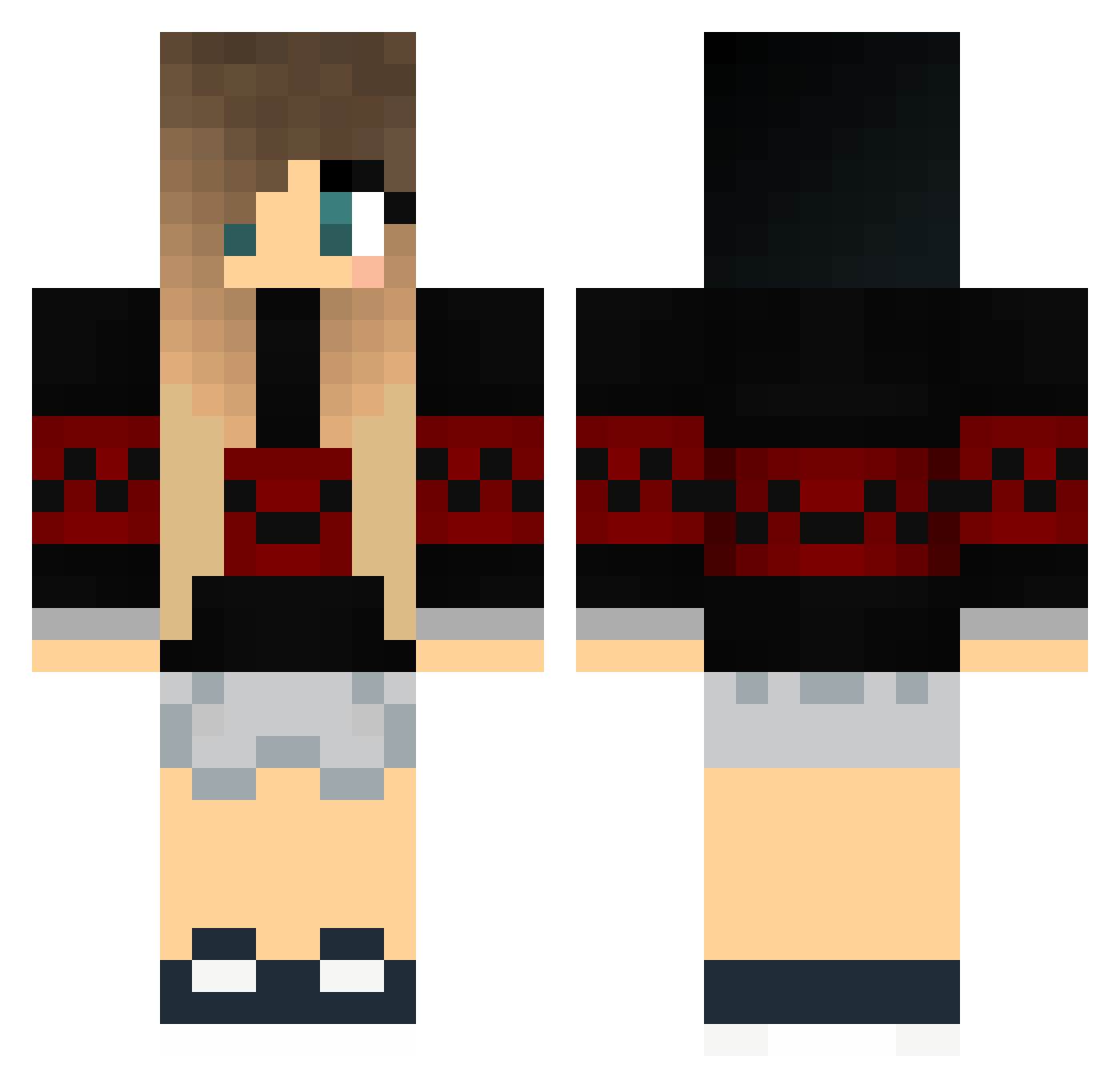 RyukiiTV Minecraft skin, front and back view