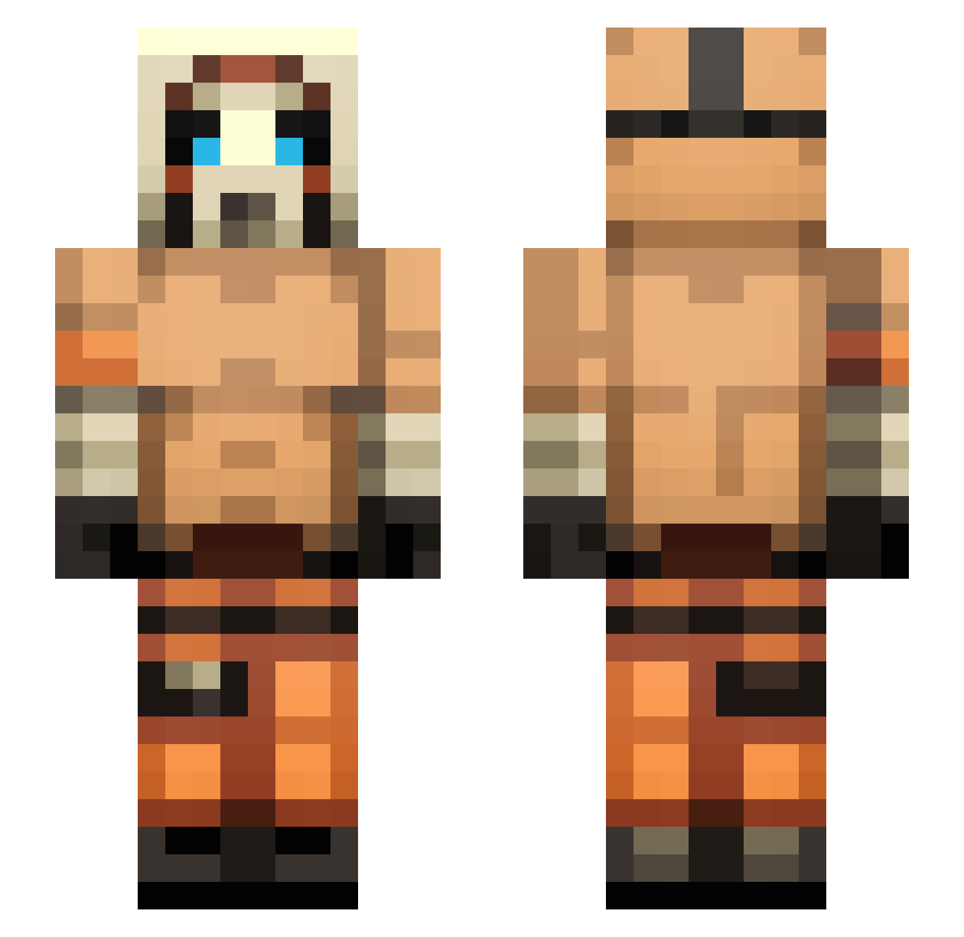 DragRiper Minecraft skin, front and back view