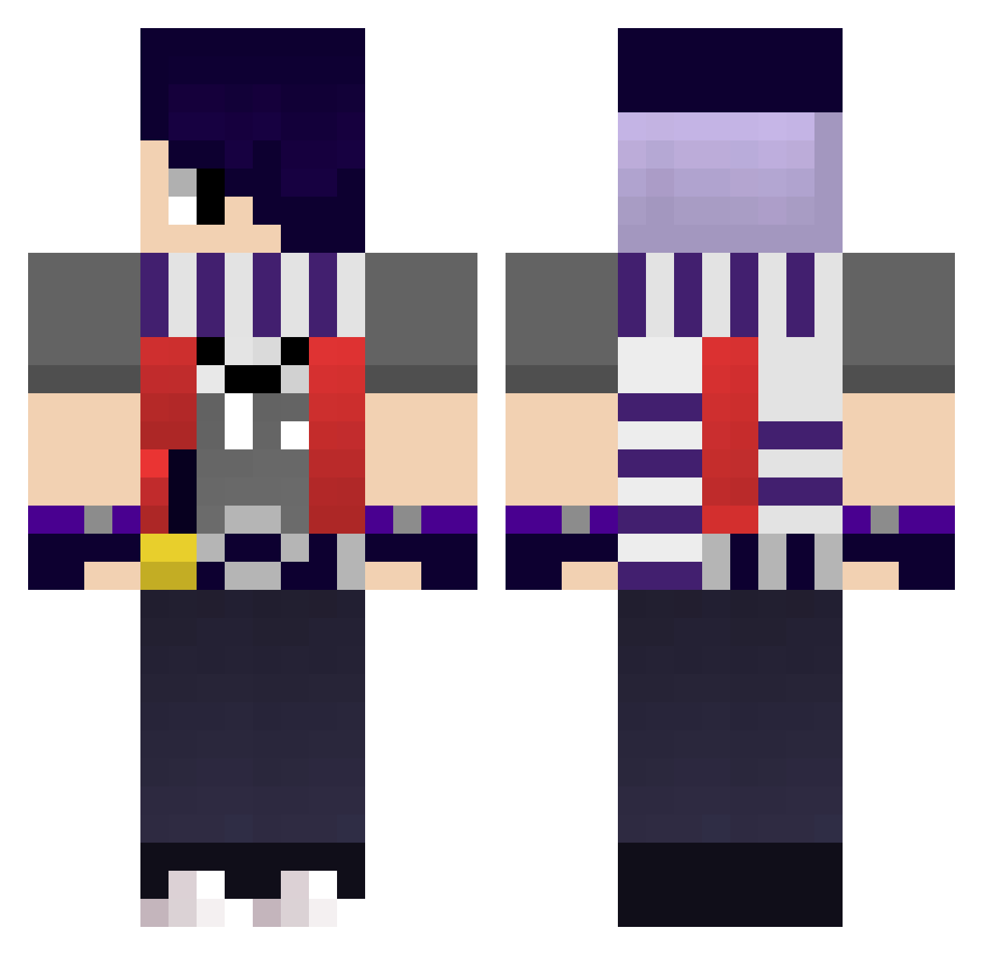 Erektor_ Minecraft skin, front and back view