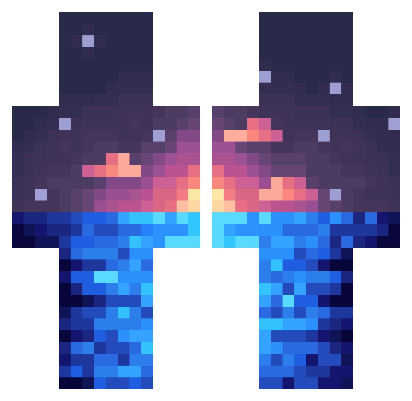 ch4lres Minecraft skin, front and back view