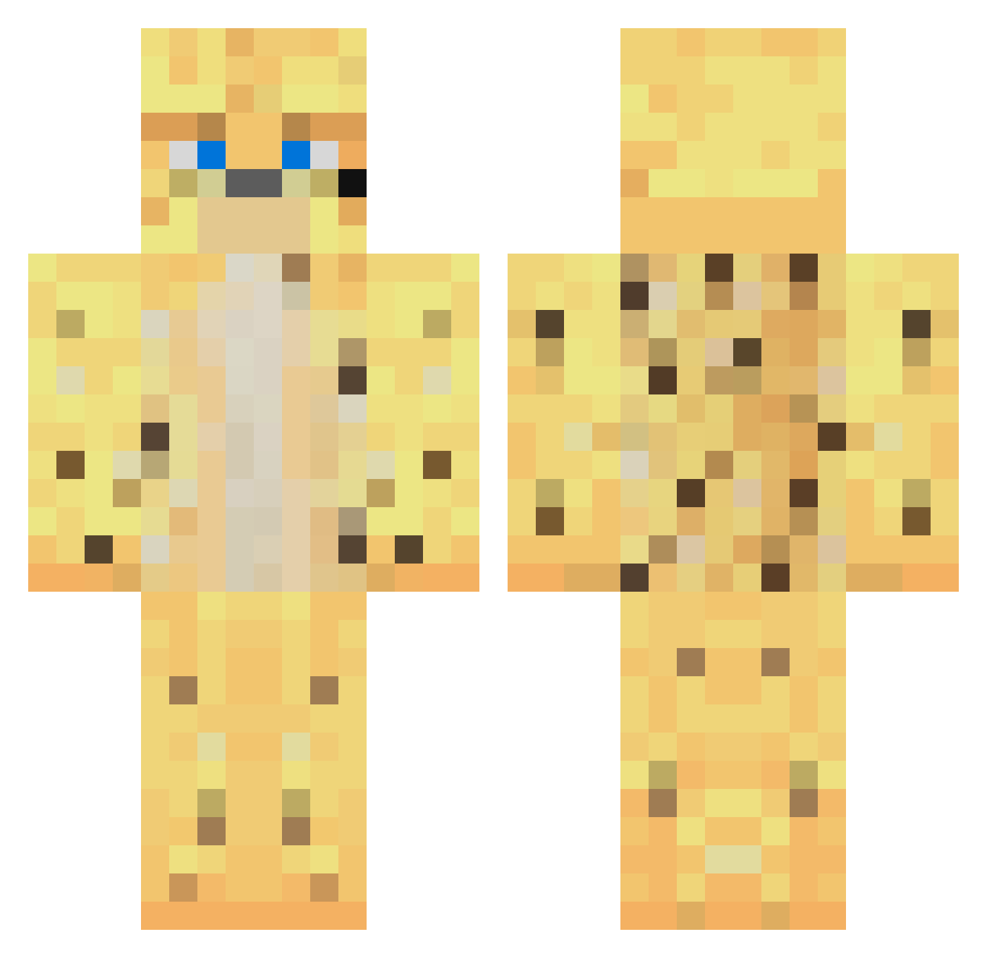 xActionCat Minecraft skin, front and back view