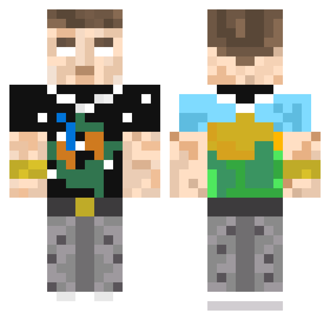 xsilovekk Minecraft skin, front and back view