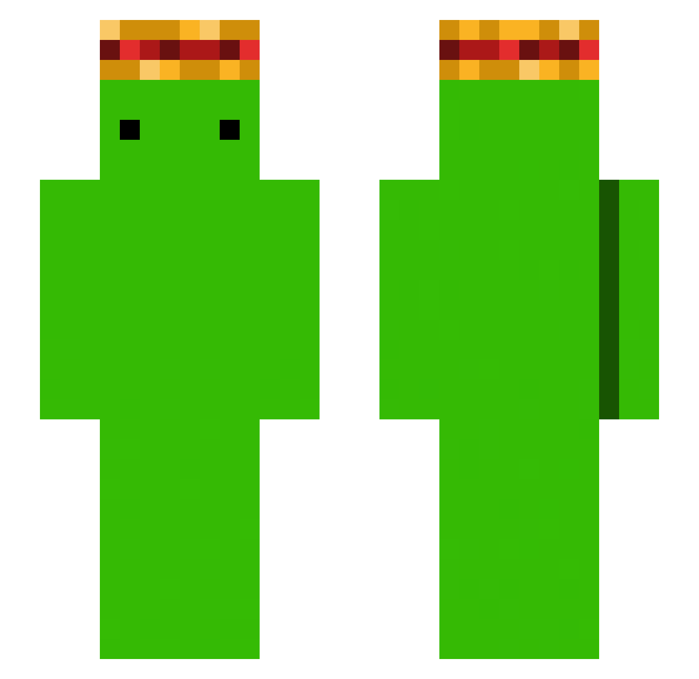 Przin_ Minecraft skin, front and back view