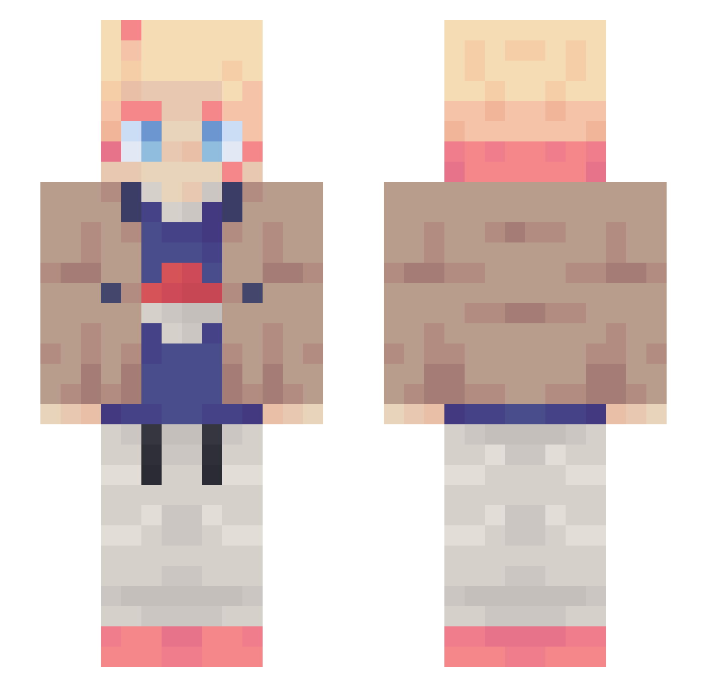 ruskman Minecraft skin, front and back view