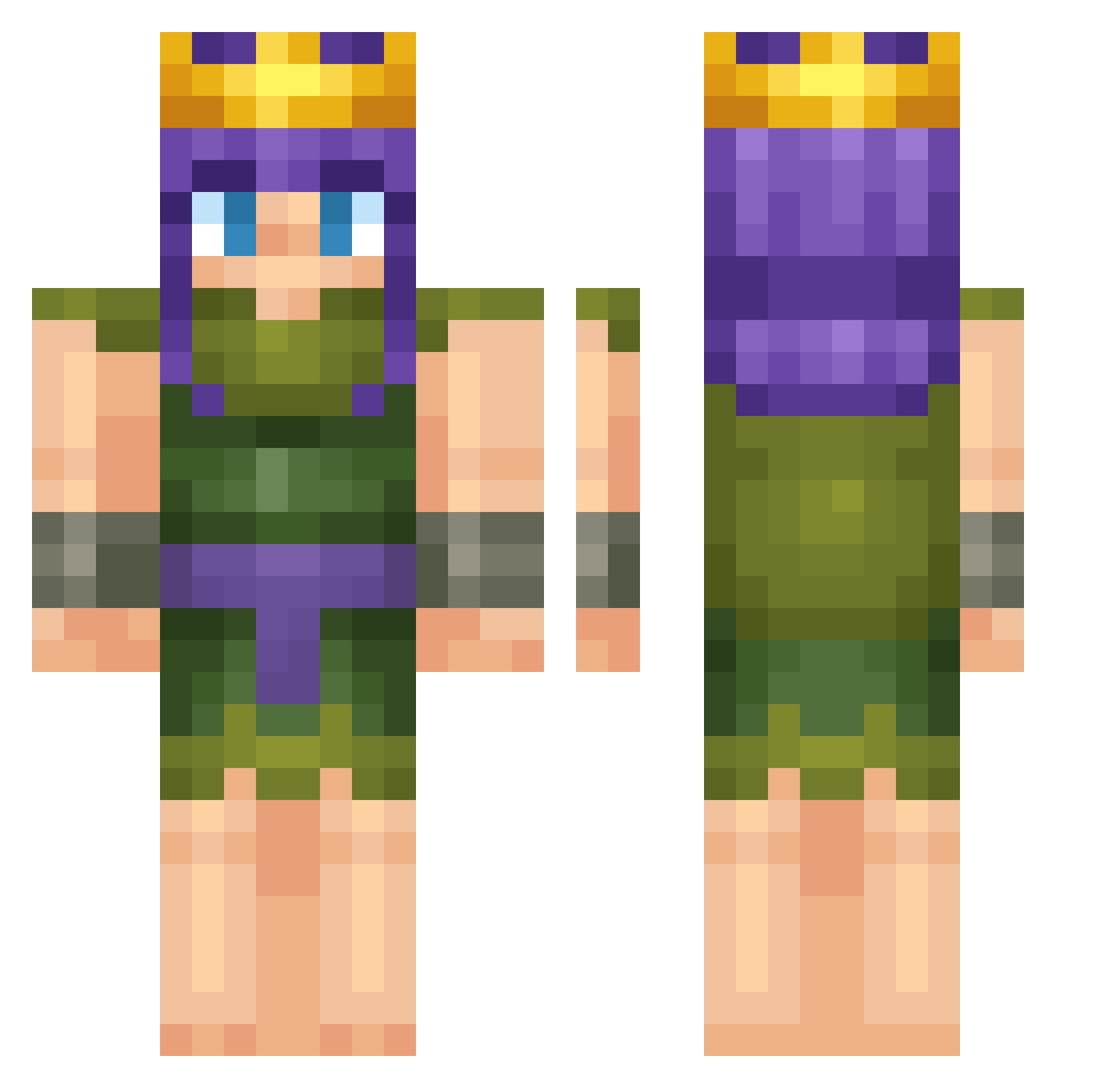PatroNotPetro Minecraft skin, front and back view