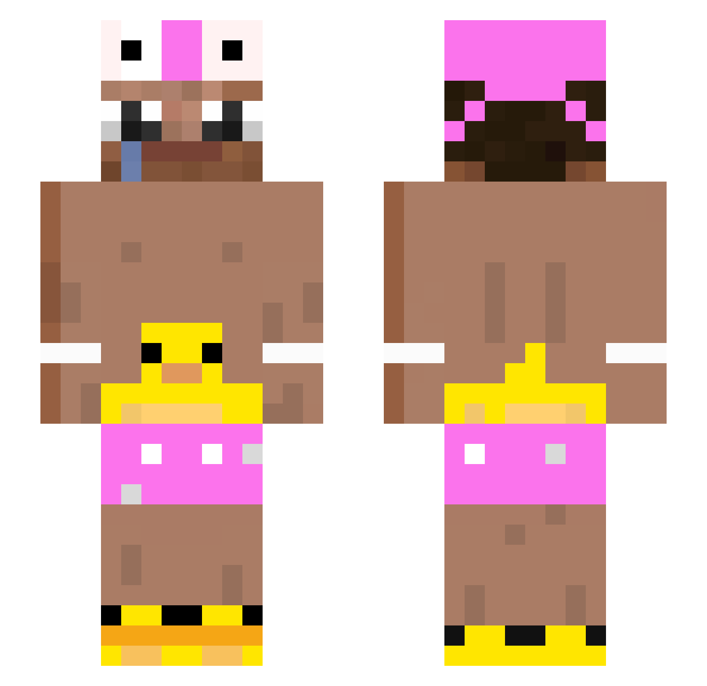 Danny Minecraft skin, front and back view