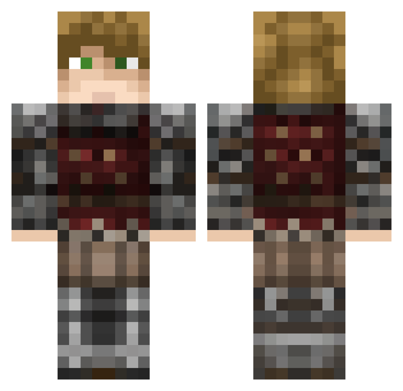 qwkss Minecraft skin, front and back view
