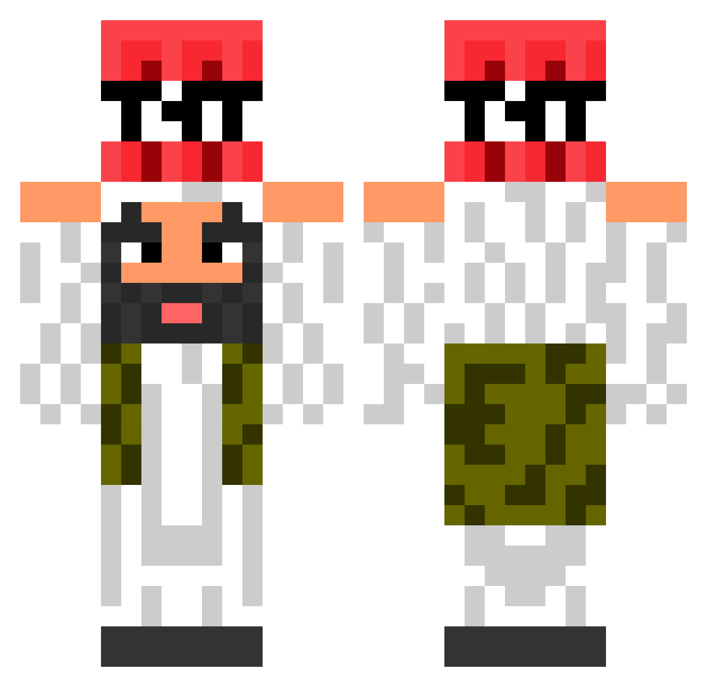 RealCwpy Minecraft skin, front and back view