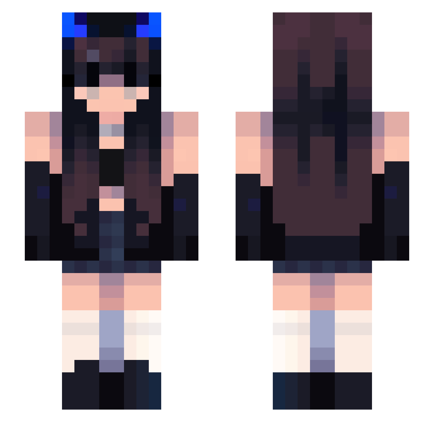Tenkasase Minecraft skin, front and back view