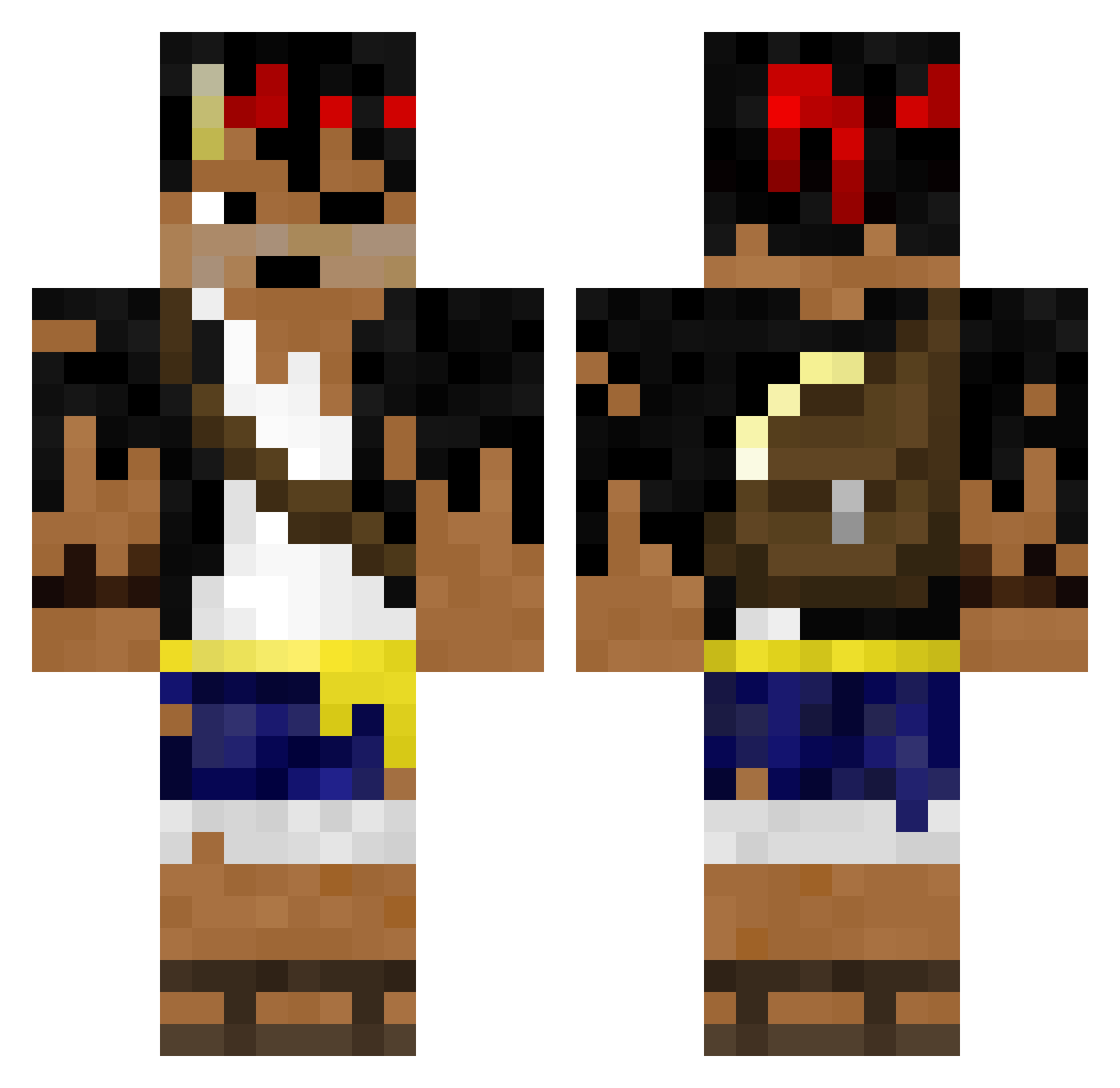 toniokay Minecraft skin, front and back view