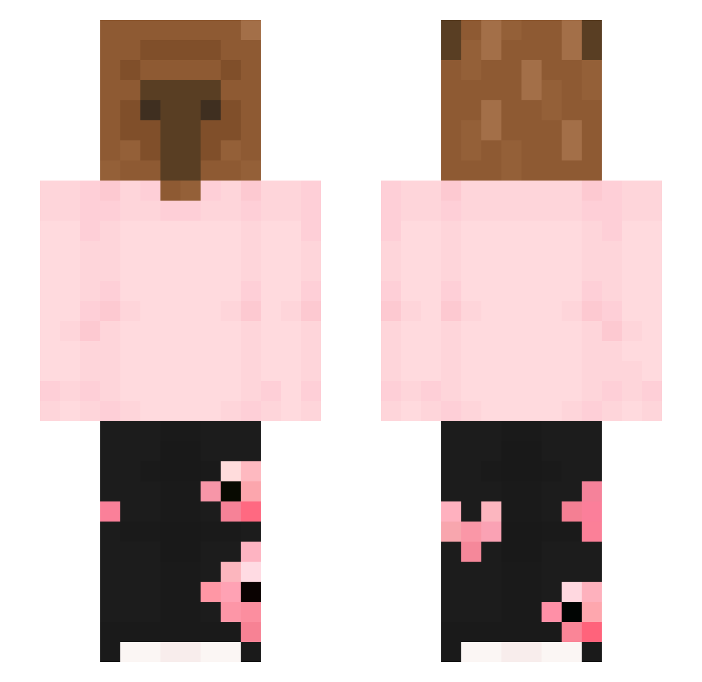 yokaiix Minecraft skin, front and back view