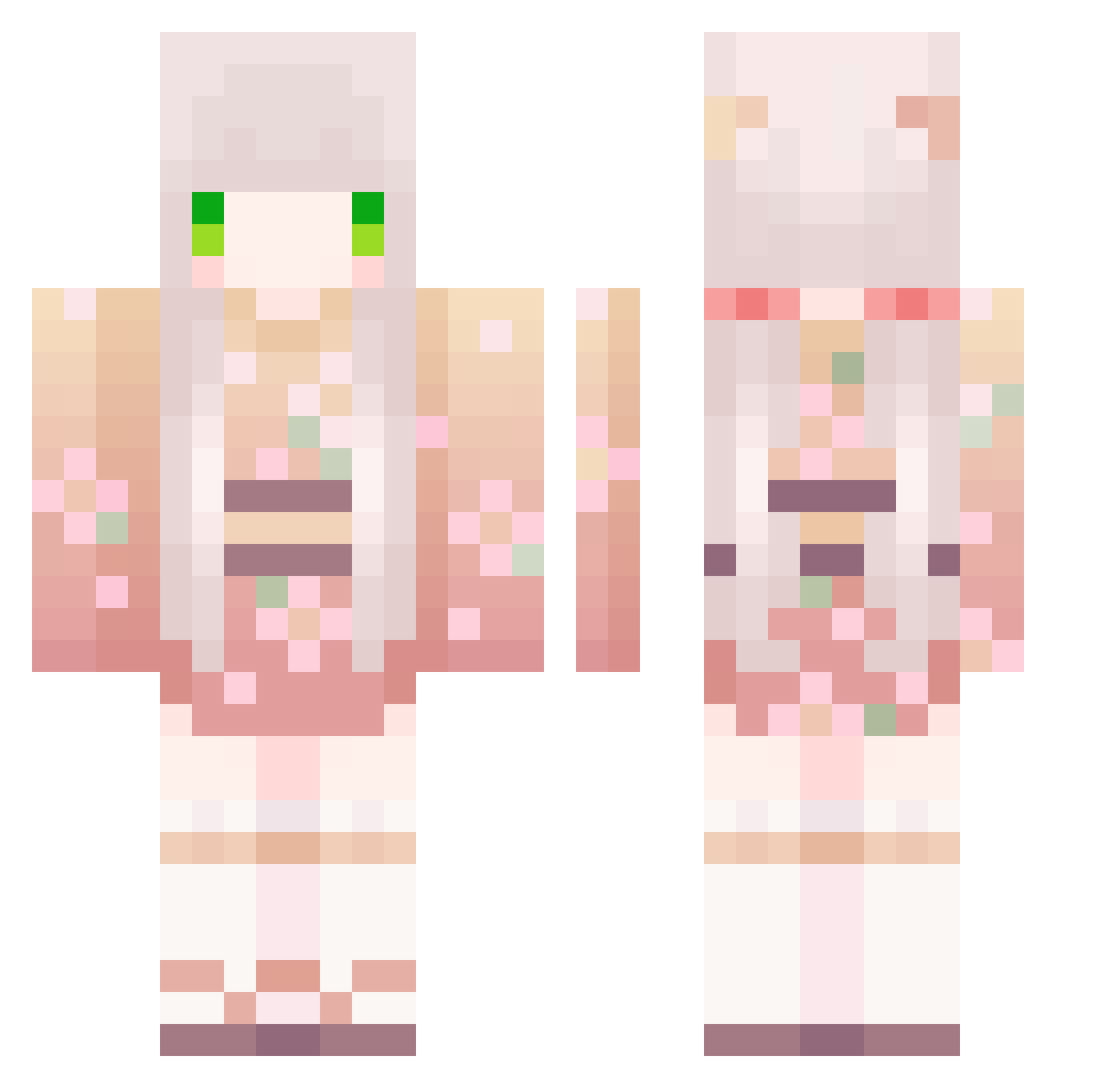 huwario Minecraft skin, front and back view
