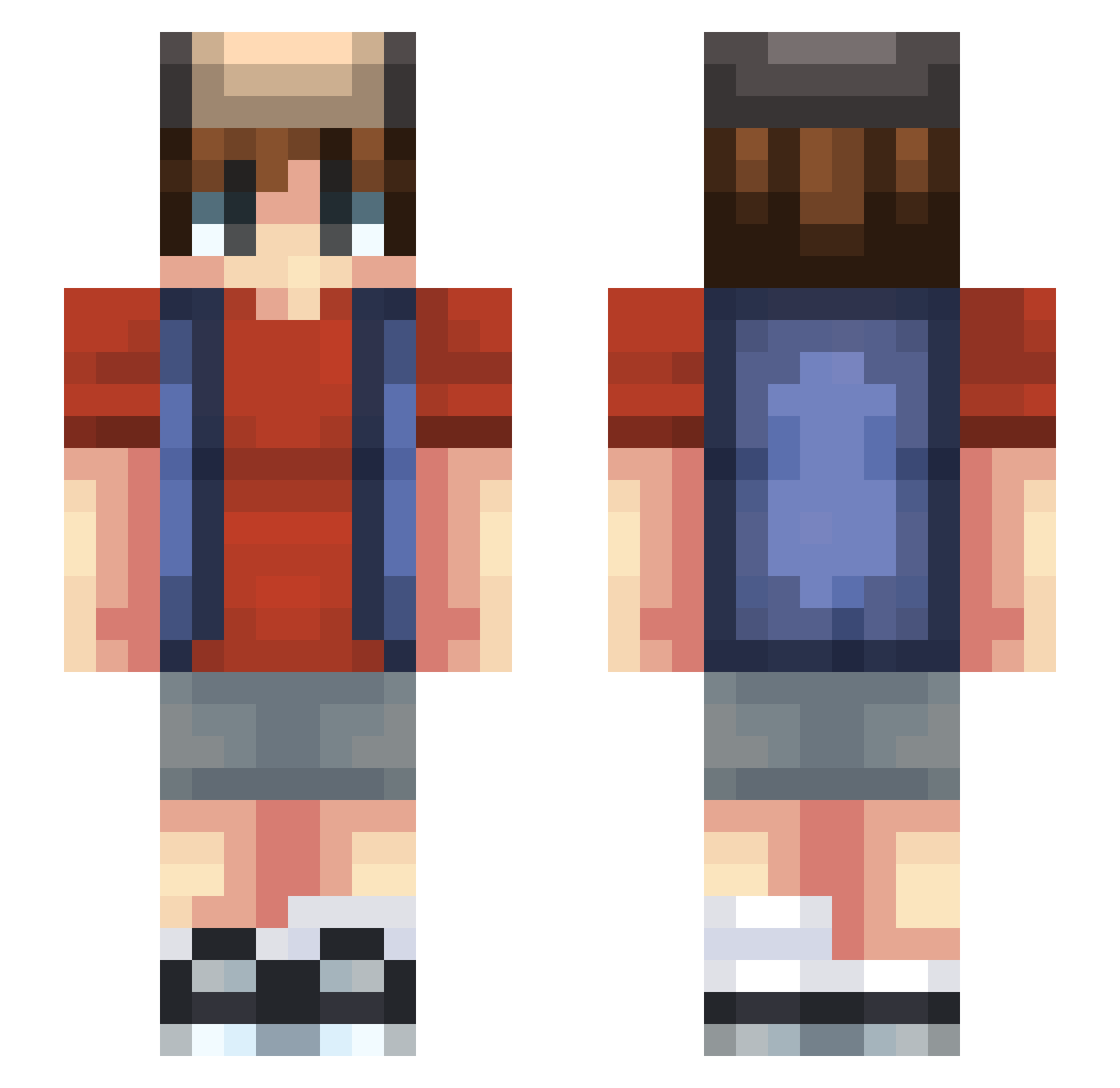 Luquee Minecraft skin, front and back view