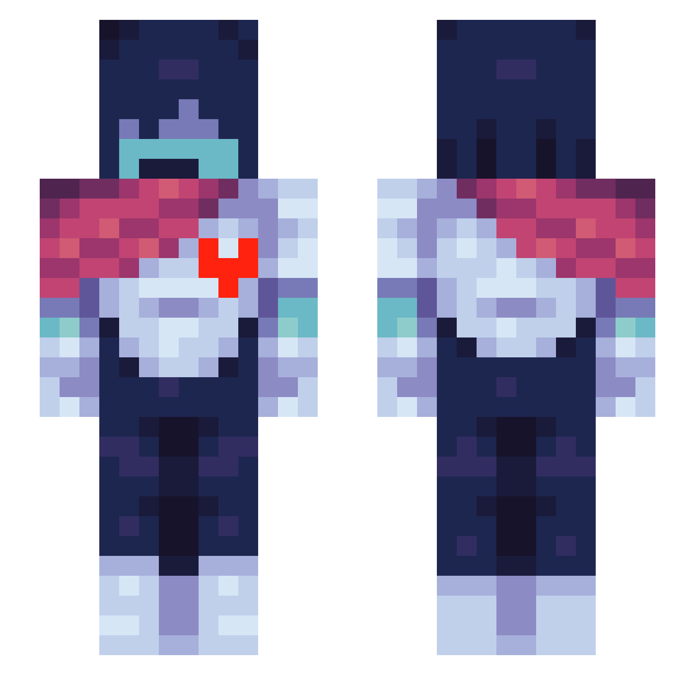 Firtiti Minecraft skin, front and back view