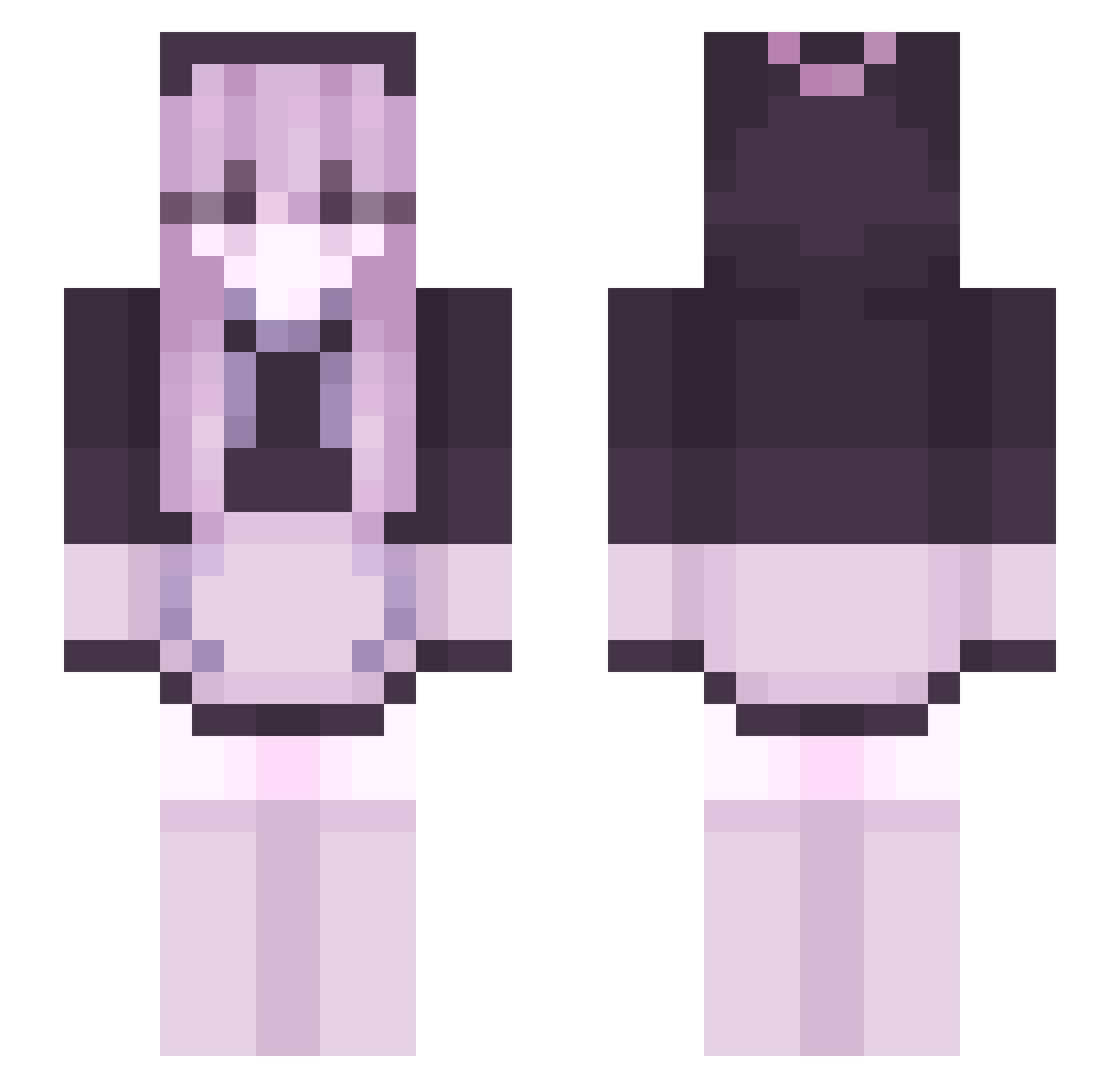 Prubs Minecraft skin, front and back view