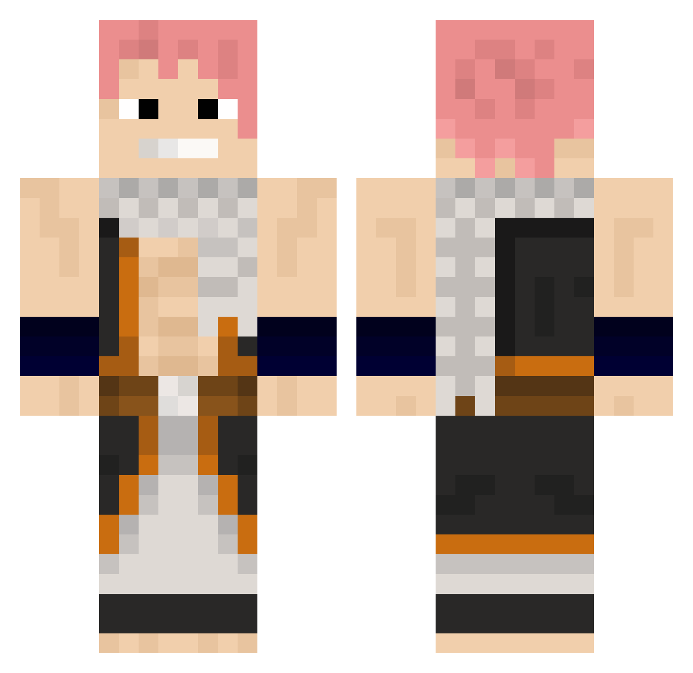 underward Minecraft skin, front and back view
