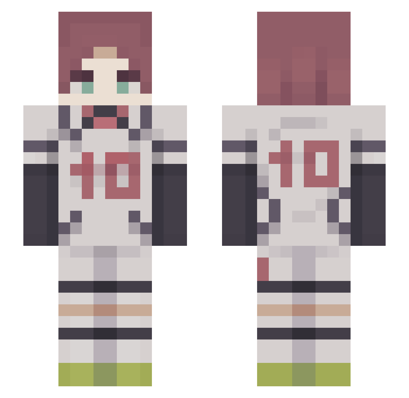 yZehpix Minecraft skin, front and back view