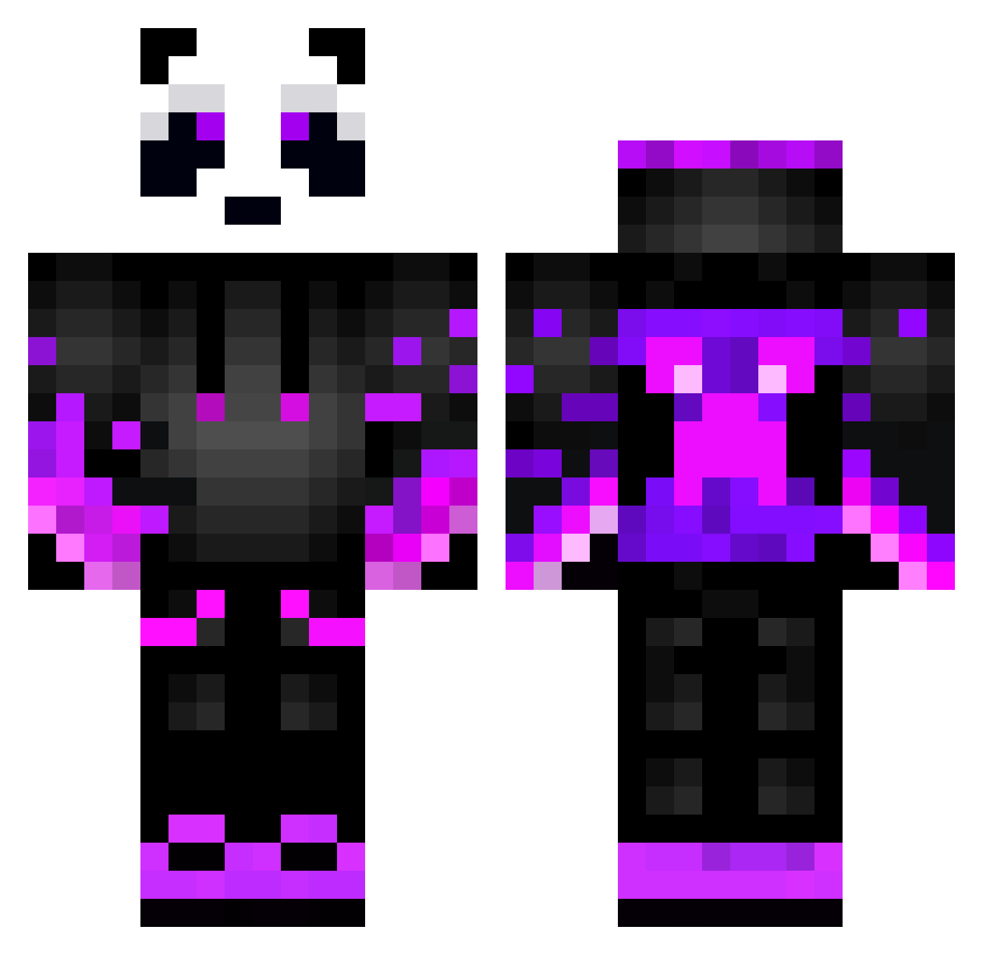 BadAsPanda54 Minecraft skin, front and back view