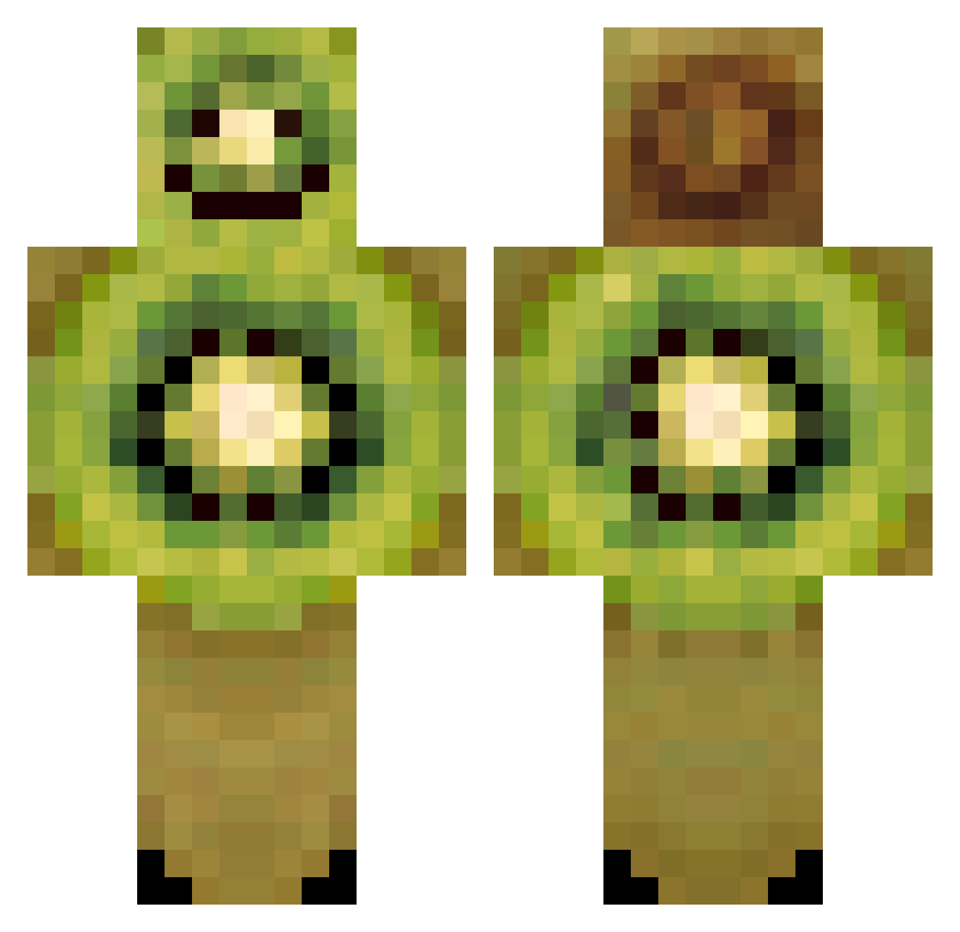 KiwiChikito Minecraft skin, front and back view