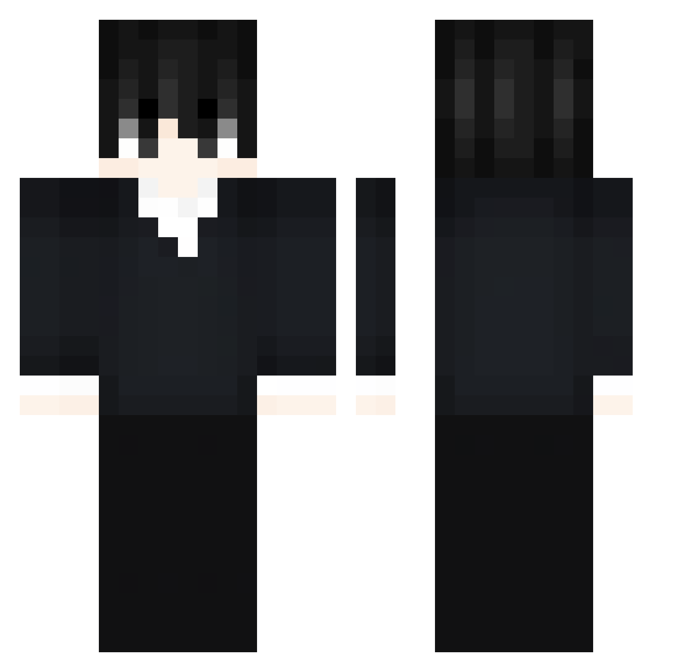 True_femboy Minecraft skin, front and back view