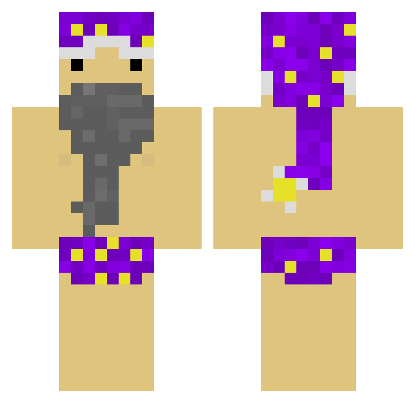 ChudWizard Minecraft skin, front and back view