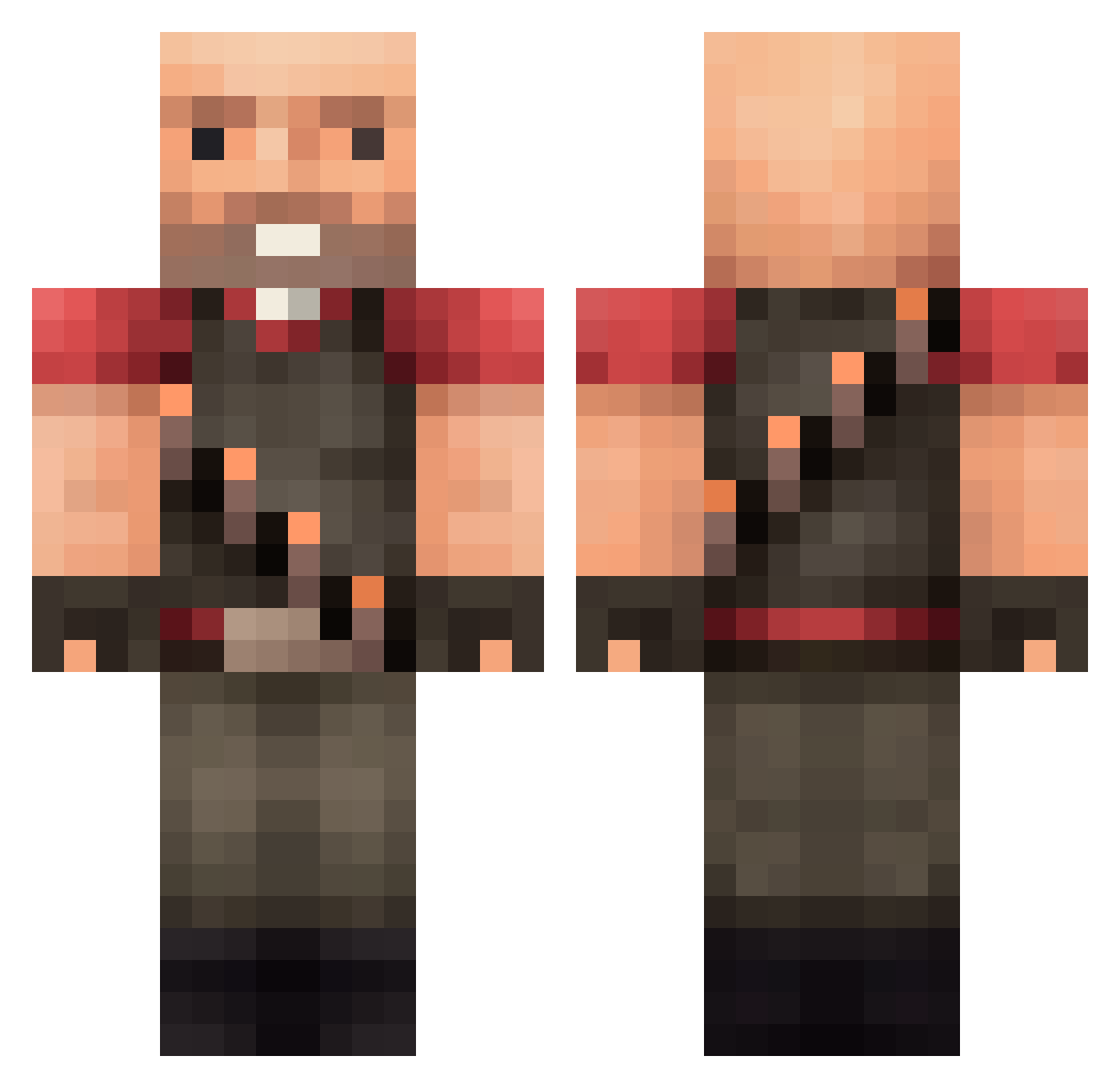 Anakin_101 Minecraft skin, front and back view
