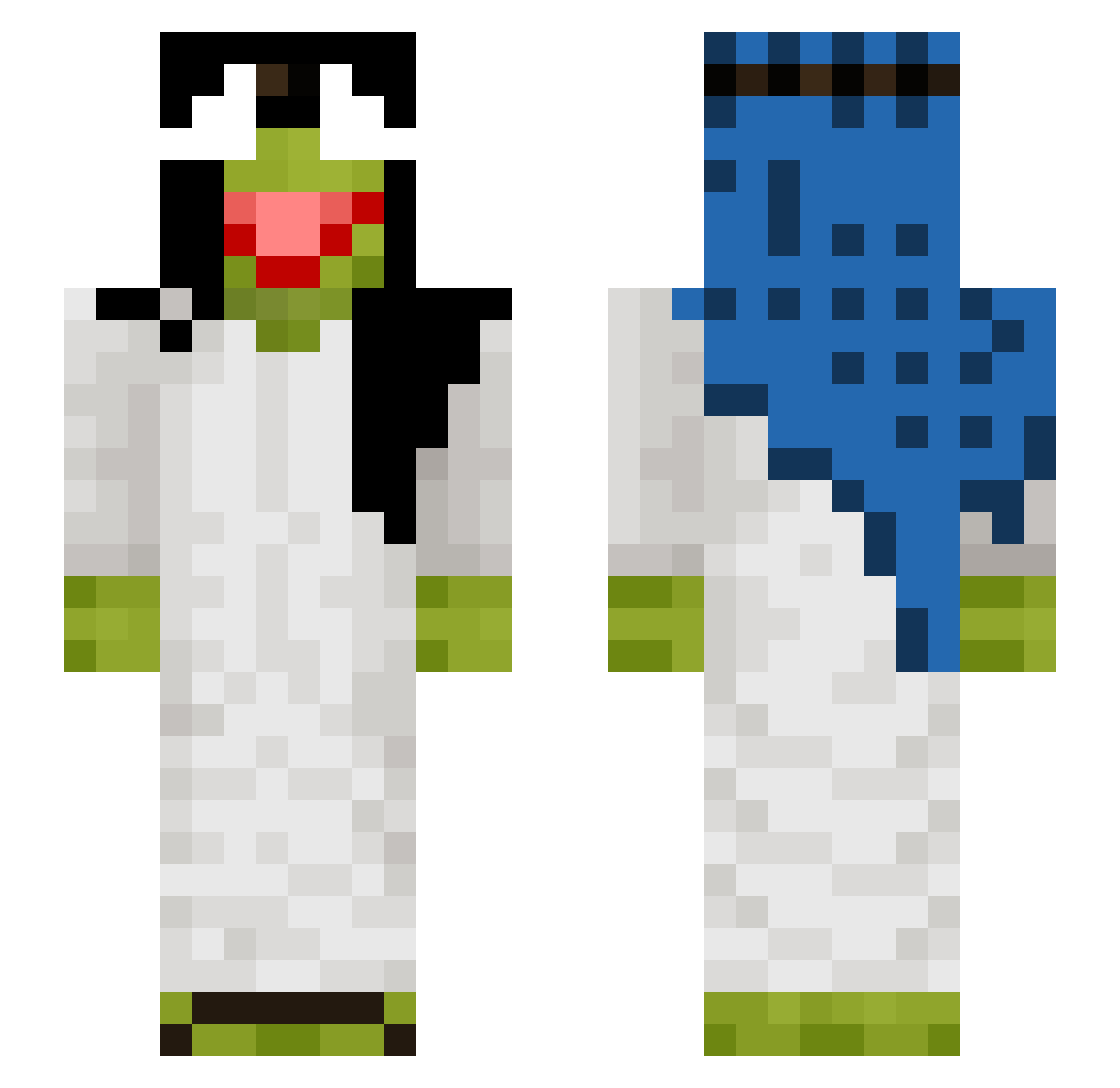 sikkepvps Minecraft skin, front and back view
