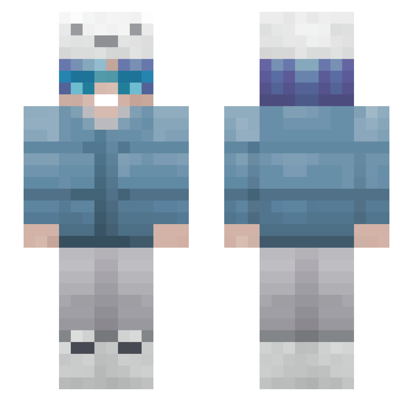 MrAdiviK Minecraft skin, front and back view